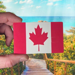 Canadian Flag Credit Debit Card Sized Vinyl Decal Custom Personalized Gift