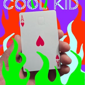 Adesivo in vinile personalizzato per carta di credito/debito con foto. Ace of Hearts