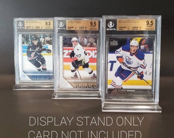 Clear Acrylic BGS display stand for graded cards with ANGLE bevel hand made in Canada (Card not included)