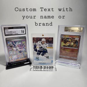 Aangepaste acryl displaystandaards voor PSA, BGS, CGC, 35 pt magnetische hoes, toploaders en afbeeldingen (kaart en hoesje niet inbegrepen)