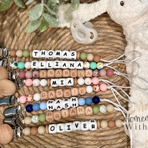 Personalized Name Pacifier Clips, Customizeable Baby Shower Gift, Baby Name Clip, Baby Gift, Pacifier Clip Personalized