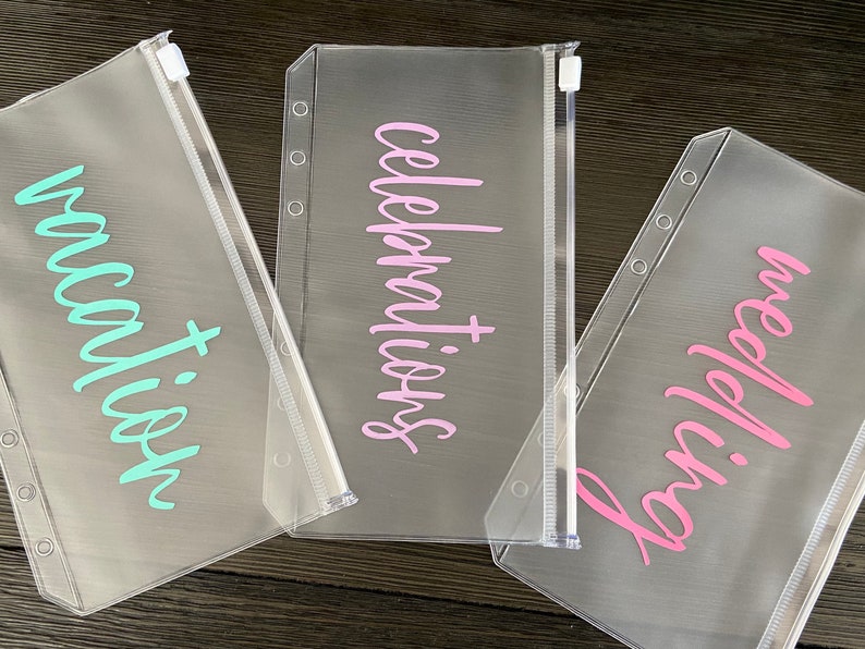 Clear Zippered Cash Envelopes A6/Personal Size Envelopes Etsy