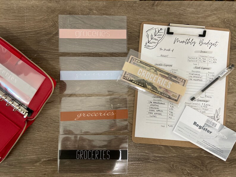 Laminated Clear Cash Envelopes Multiple Color Label Cash Etsy