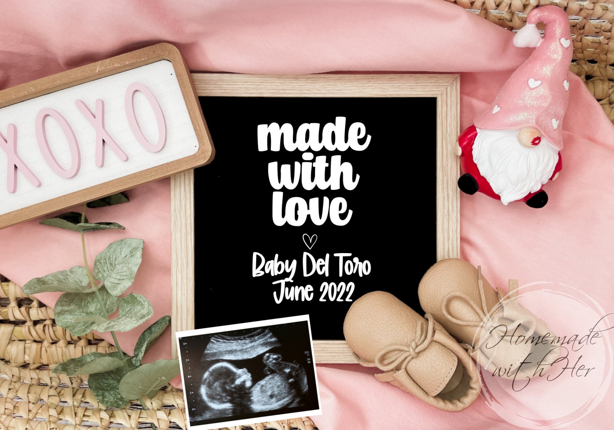 Editable Digital Baby Announcement Valentines Day Made With Etsy