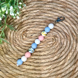 Pink Blue and Floral Dilation Beads Badge Buddy, Multicolor, Labor and Delivery Badge Buddy, Dilation, Labor Nurse, Midwife, Cervix Exam