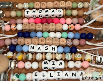 Personalized Silicone Pacifier Clip, Baby Shower Gift