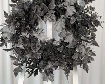 Spooky Elegance Gothic Halloween Foliage Wreath