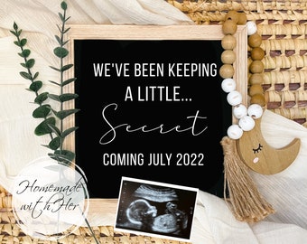 Editable Digital Baby Announcement, We've been keeping a secret, Gender Neutral, Pregnancy Reveal, Birth Announcement