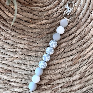 White and Grey Leopard Dilation Beads Badge Buddy, Labor and Delivery Badge Buddy, Dilation, Labor Nurse, Midwife, Cervix Exam