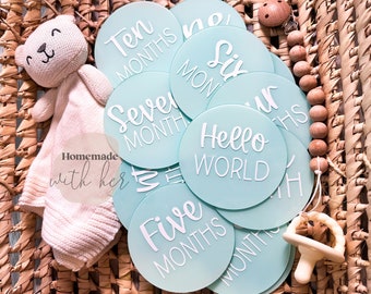 Acrylic Baby Monthly Milestone Cards, Newborn Announcement