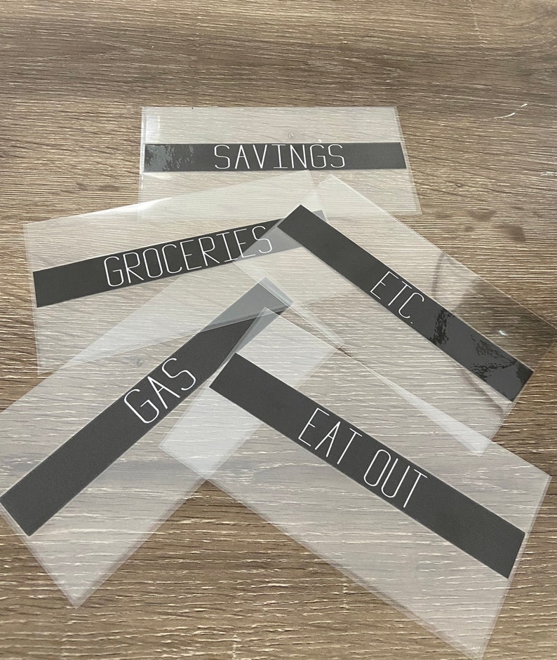 laminated clear cash envelopes multiple color label cash etsy