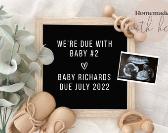 Editable Baby Number 2 Announcement, Gender Neutral Reveal (Digital)