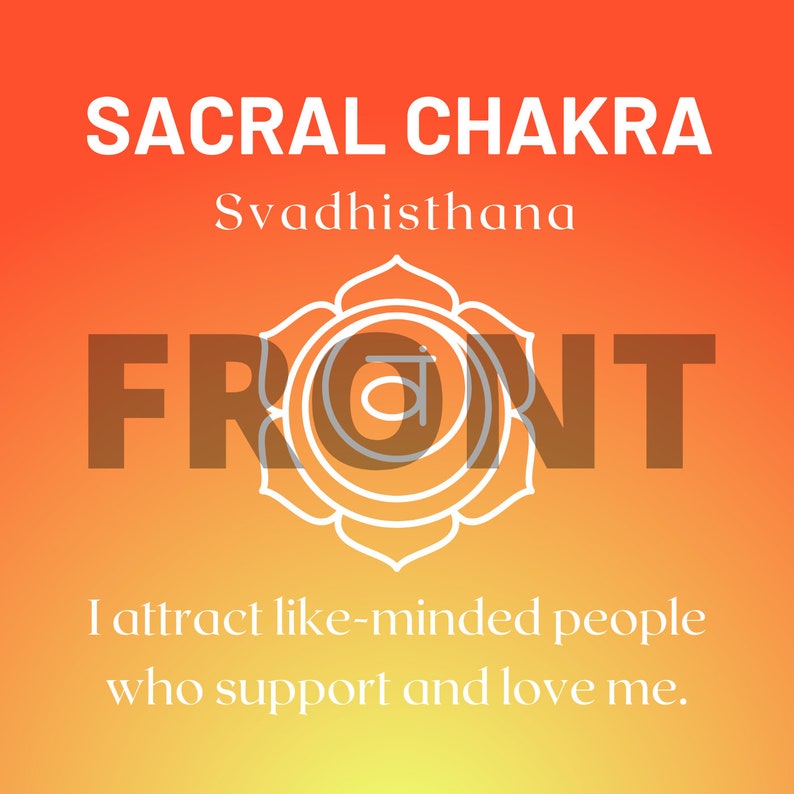 CHAKRA CARD Set, 7 Chakras Cards, Laminated or Nonlaminated, Front and