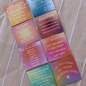 MANTRA CARDS, Kundalini yoga, reference cards, meditation, flip cards 2.5 x 2.5 inches, yoga gift, namaste, Ek Ong Kar, Adi Shakti