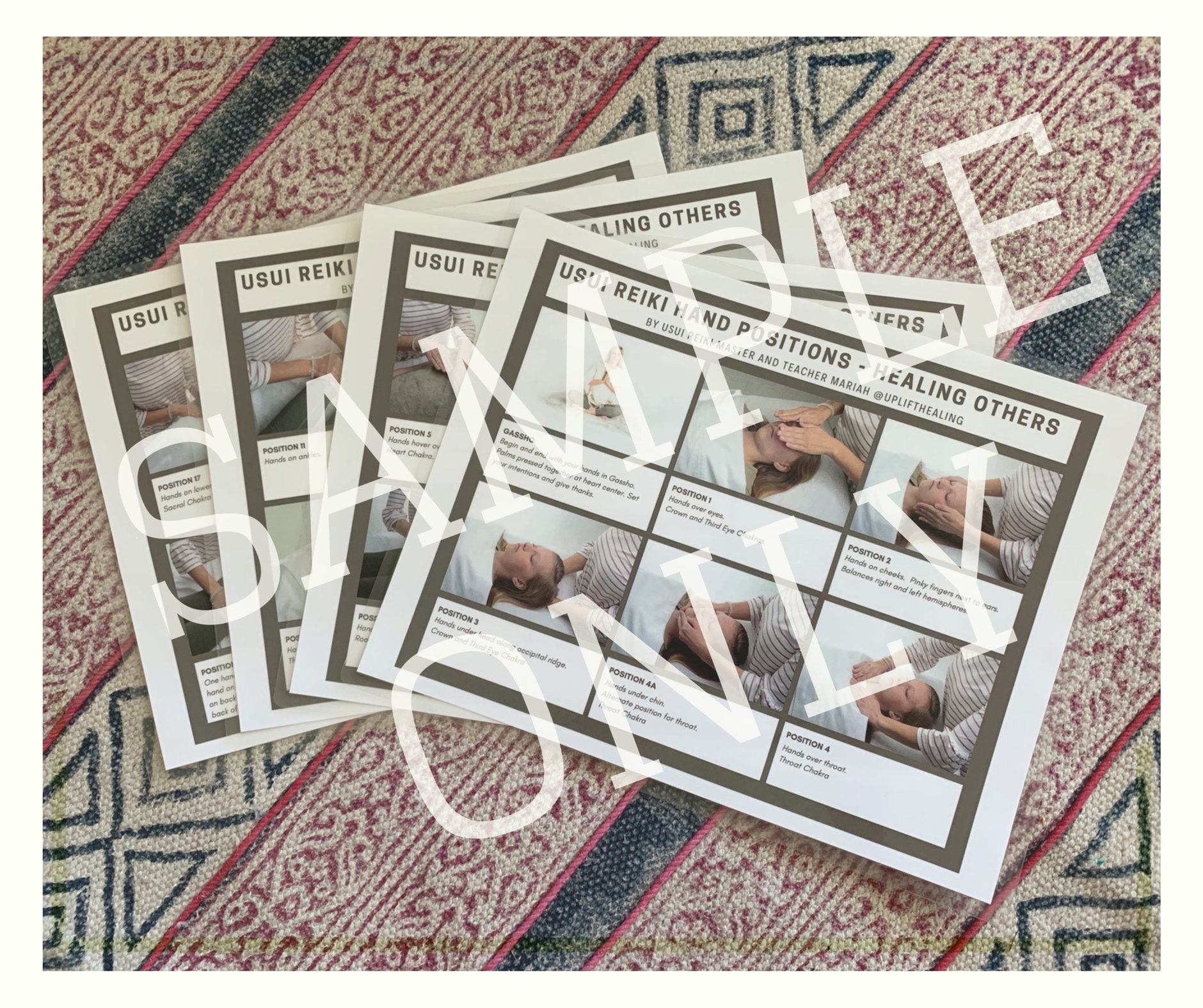 Healing Others Reiki Hand Positions Chart Reference Guide Laminated