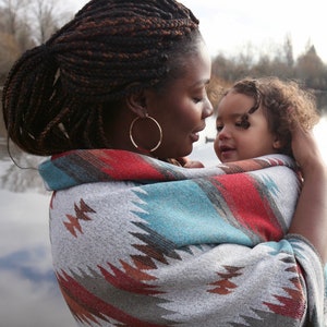 Manta azteca bohemia: mezcla de lana, estilo suroeste, 152 x 152 cm