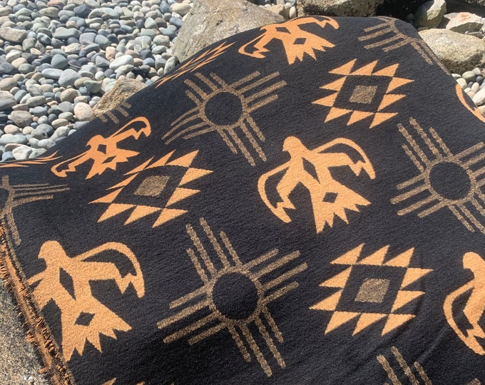 Southwestern Blanket / Throw - PHOENIX Edition - Limited Edition - 60" x 60" - Wool blend beach camping yoga blanket