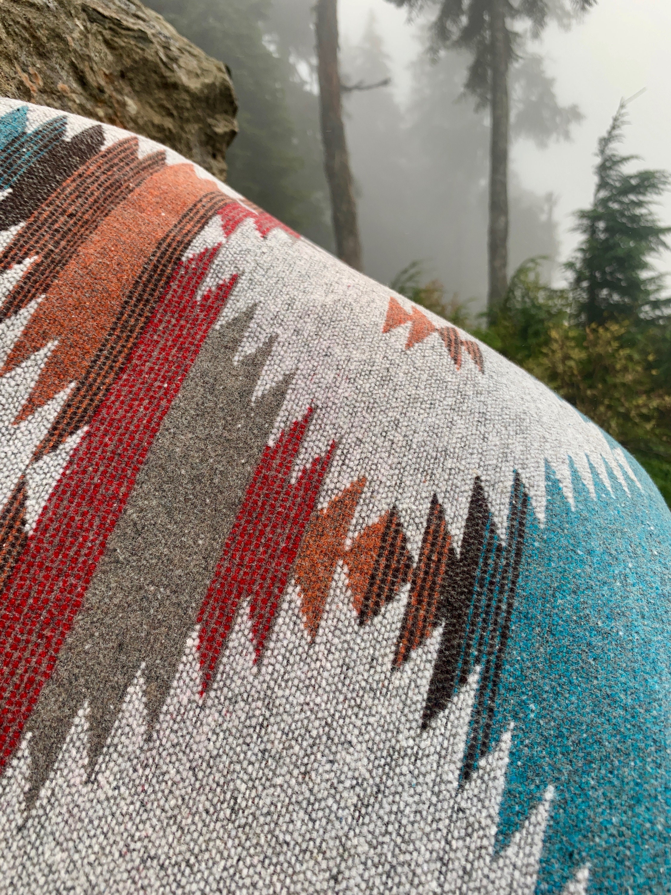 Large Aztec blanket 80 x 60 Queen size Wool blend Etsy