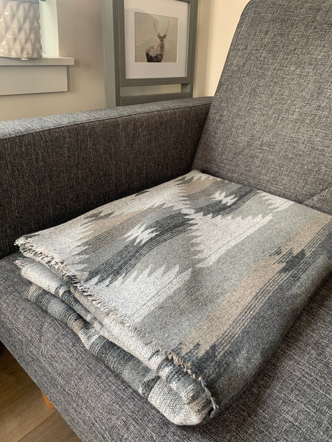 Curated visual reference: Gray And White Blanket Fort Artsy Reference: Modern Grey White Aztec Blanket Throw Wrap