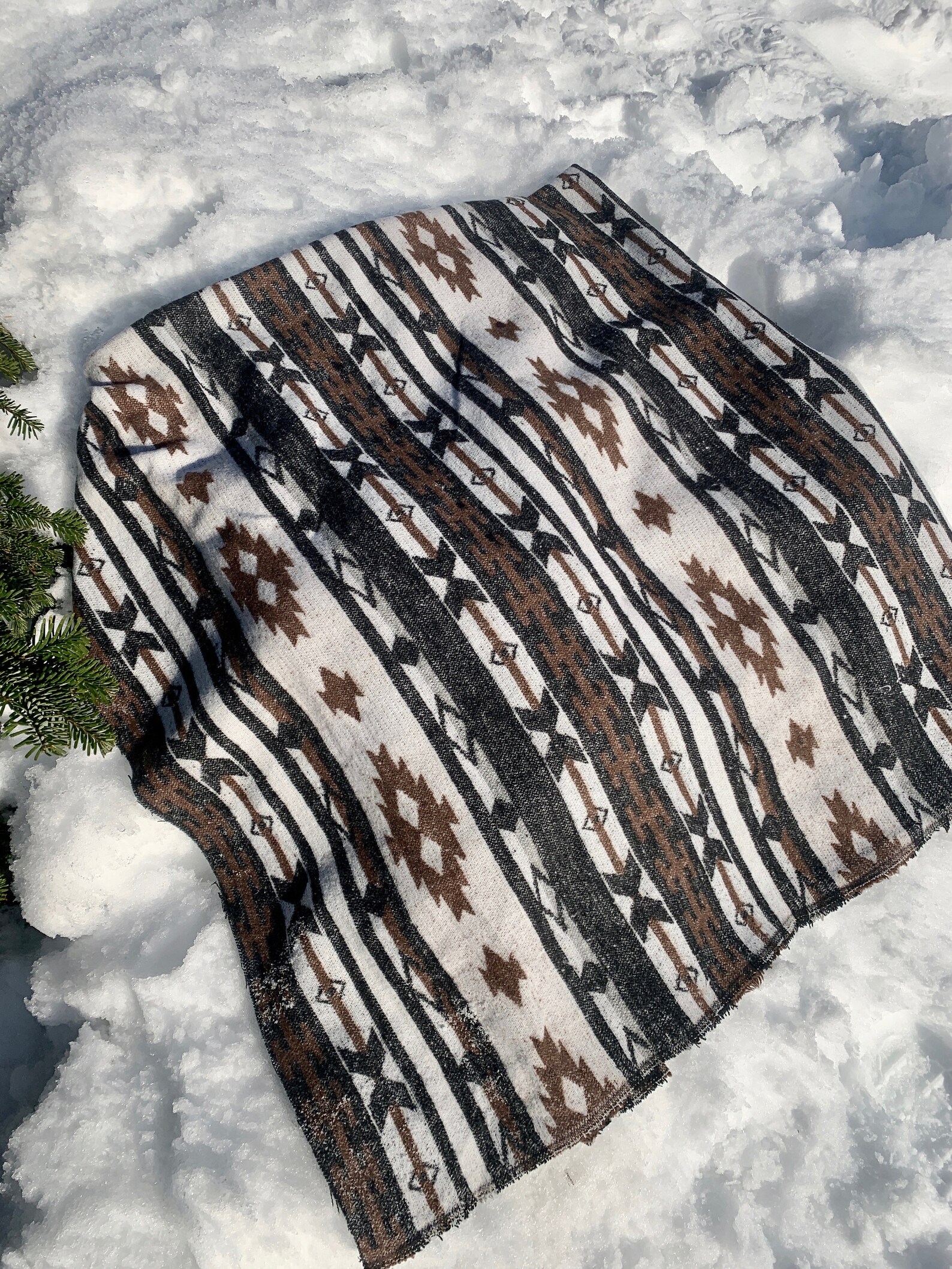 Southwestern blanket Aztec blanket Wool blend blanket Etsy