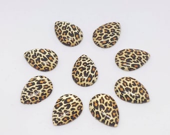 13x18mm Leopard Animal Print Teardrop Cabochon