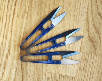 Navy Embroidery Snips - Thread Snips - Yarn Snips - Sharp Carbon Steel Bonsai Succulent Snips