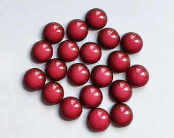 Cabochon rossi da 12 mm - Cabochon a cupola rossi da 12 mm - Cabochon in resina rossa - 10 pezzi