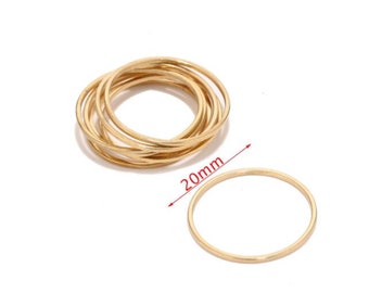 20mm Gold Closed Ring- Round Connectors -10 pcs