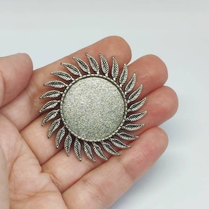Elegant Antique Silver Brooch Blanks for 25mm Cabochon Setting