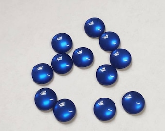 Cabochon Occhio di Gatto Blu - 10 pezzi Cabochon Blu da 12 mm