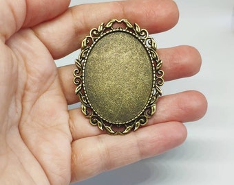 Lot 10/30pcs Antique Silver 30x40mm Oval Blank Setting Cameo Cabochon Brooch Pin Lot 10/30pcs Antique Silver 30x40mm Oval Blank Setting Cameo Cabochon Brooch Pin