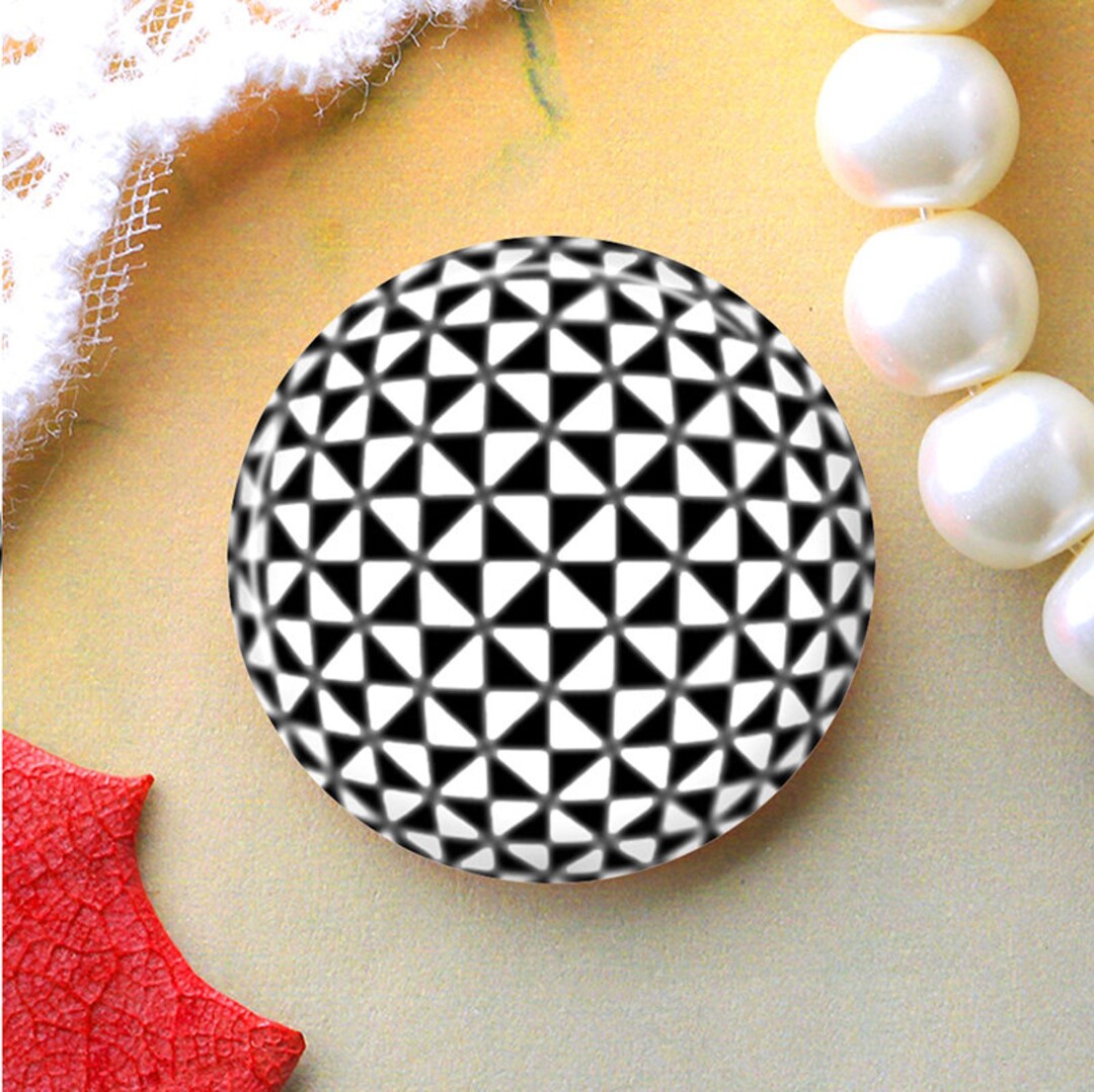Black & White Triangle Geometric Photo Cabochon 12mm Handmade Photo ...