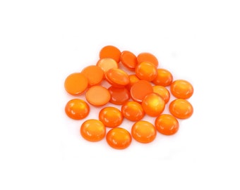 Orange Cat Eye Resin Cabochons - 10 pcs 12mm Orange Cabochons