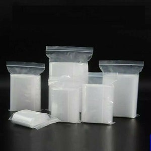 Strong Grip Seal Bags Clear Self Reseable Poly Plastic Zip Lock Bags 100µ