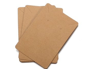 Kraft Jewellery Display Cards - Necklace Earring Display Cards - Kraft Jewellery Packaging -Brown Black 9cm x 6cm - 20/50/100 pcs