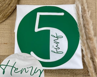 Camiseta de cumpleaños personalizada para niños con nombre y número, camiseta de cumpleaños para niños, conjunto de cumpleaños infantil para niñas y niños, regalo
