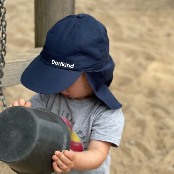 Nackenschutz Kappe Kinder Cap Basecap Hut personalisiert Name