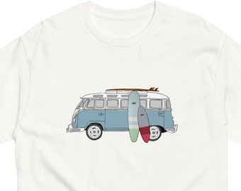 Campervan T-shirt | Surf Van Life top | Men's classic Summer Surf tee | Surfboard T-shirt