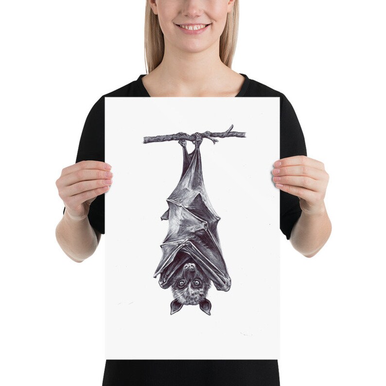 Bat Picturewall Decorpen Drawingfrom Original Pen Etsy