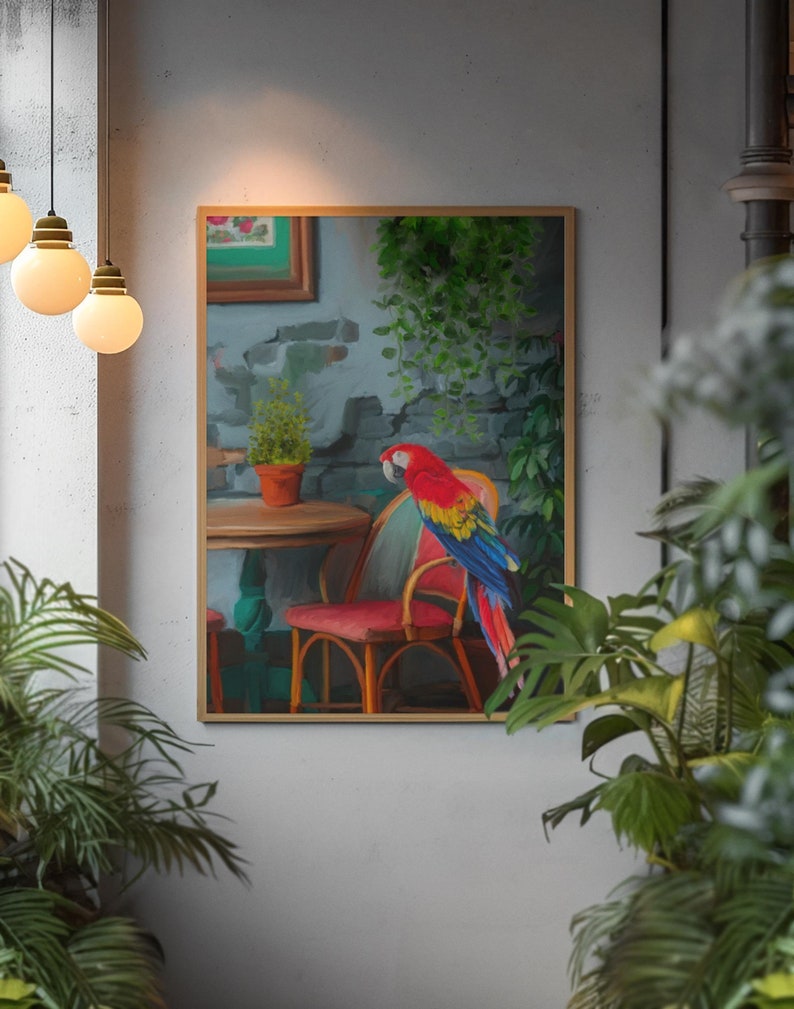 Scarlet Macaw Art Print, Tropical Botanical Bird Wall Decor - Etsy