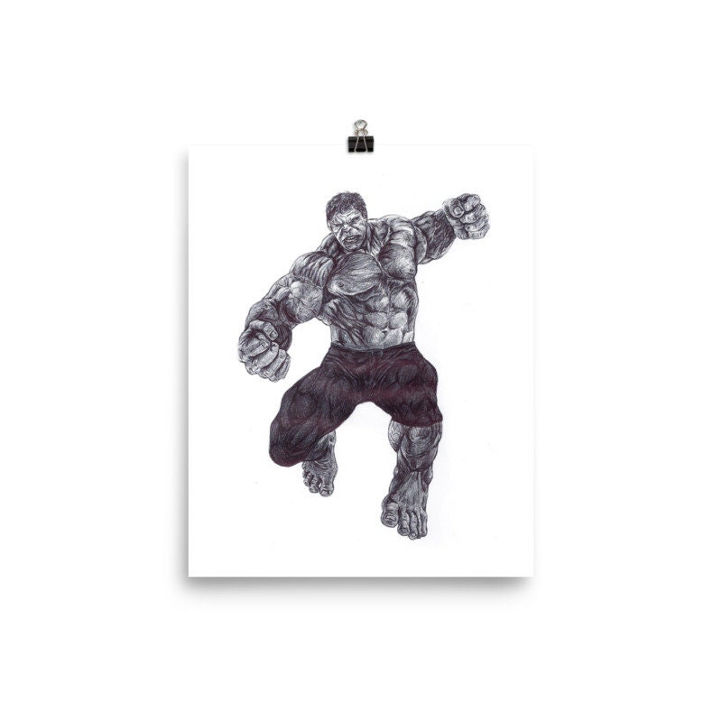 Hulk Poster Art Printavengers Arthulk Picturehulk Art Etsy