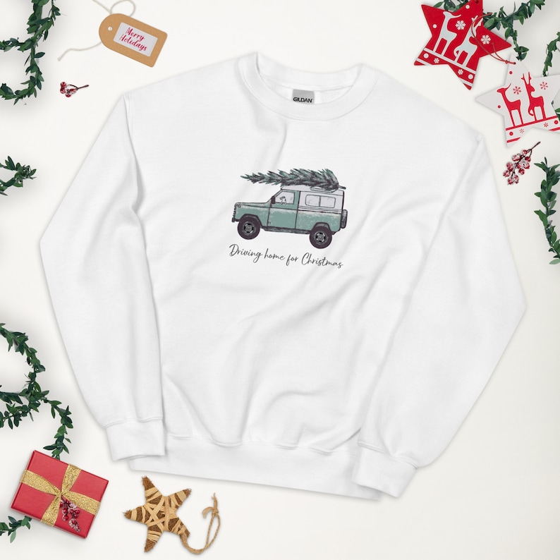 Land Rover Gifts Christmas Land Rover Jumper Heritage Green Defender With Christmas Tree Driving
