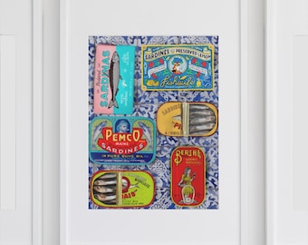 Sardine Tin Art Print – Portuguese Tile Kitchen Decor