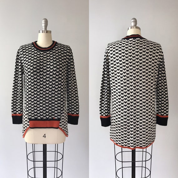 Silk Cashmere Jumper Pullover Black and White Fit
