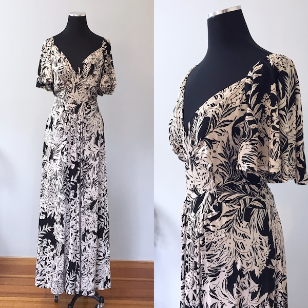 Neck Tropical Print Dress