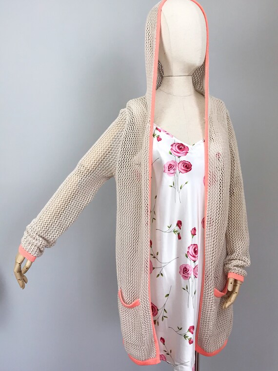 y2k crochet cardigan with suede appliqués and fringe