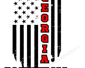 Georgia Basketball SVG PNG – Distressed USA Flag Sublimation Design
