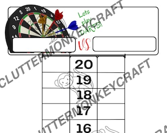 PNG, Dartboard, Keep score like a pro with this dartboard score board PDF digital file download to make your own scoreboard