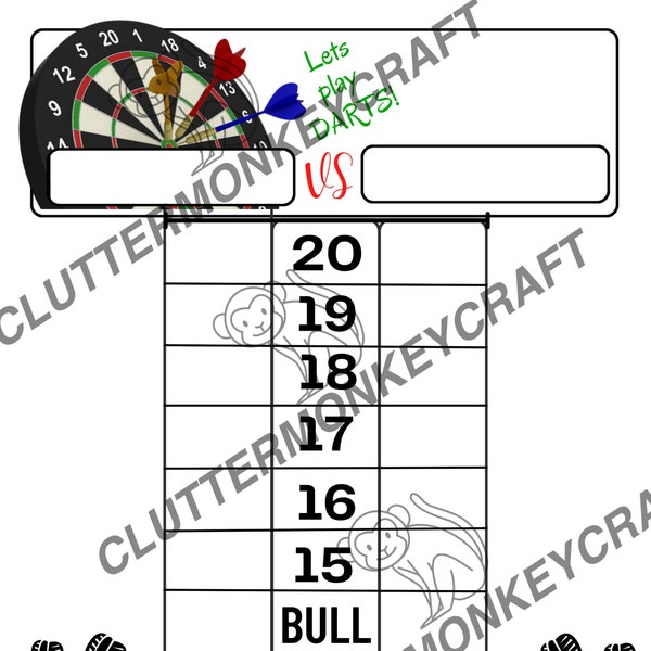 PNG, Dartboard, Keep score like a pro with this dartboard score board PDF digital file download to make your own scoreboard