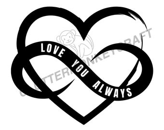 Infinity Heart SVG, Love Infinity Heart SVG, Cut File For Cricut, Silhouette, SVG, transparent png